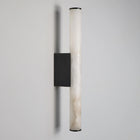 Voss Alabaster Wall Light with Black Metal Base