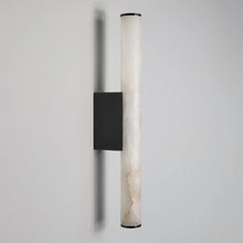 Voss Alabaster Wall Light with Black Metal Base