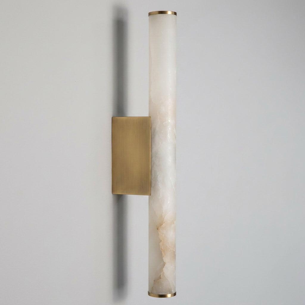 Voss Alabaster Wall Light with Brass Metal Base