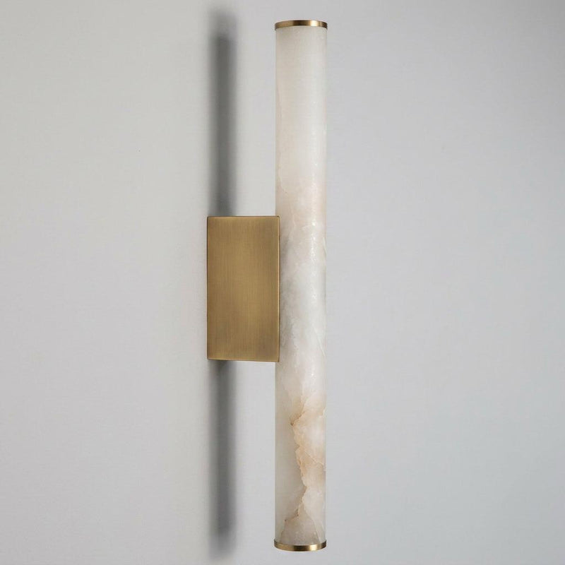 Voss Alabaster Wall Light with Brass Metal Base