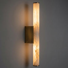 Voss Alabaster Wall Light with Brass Metal Base