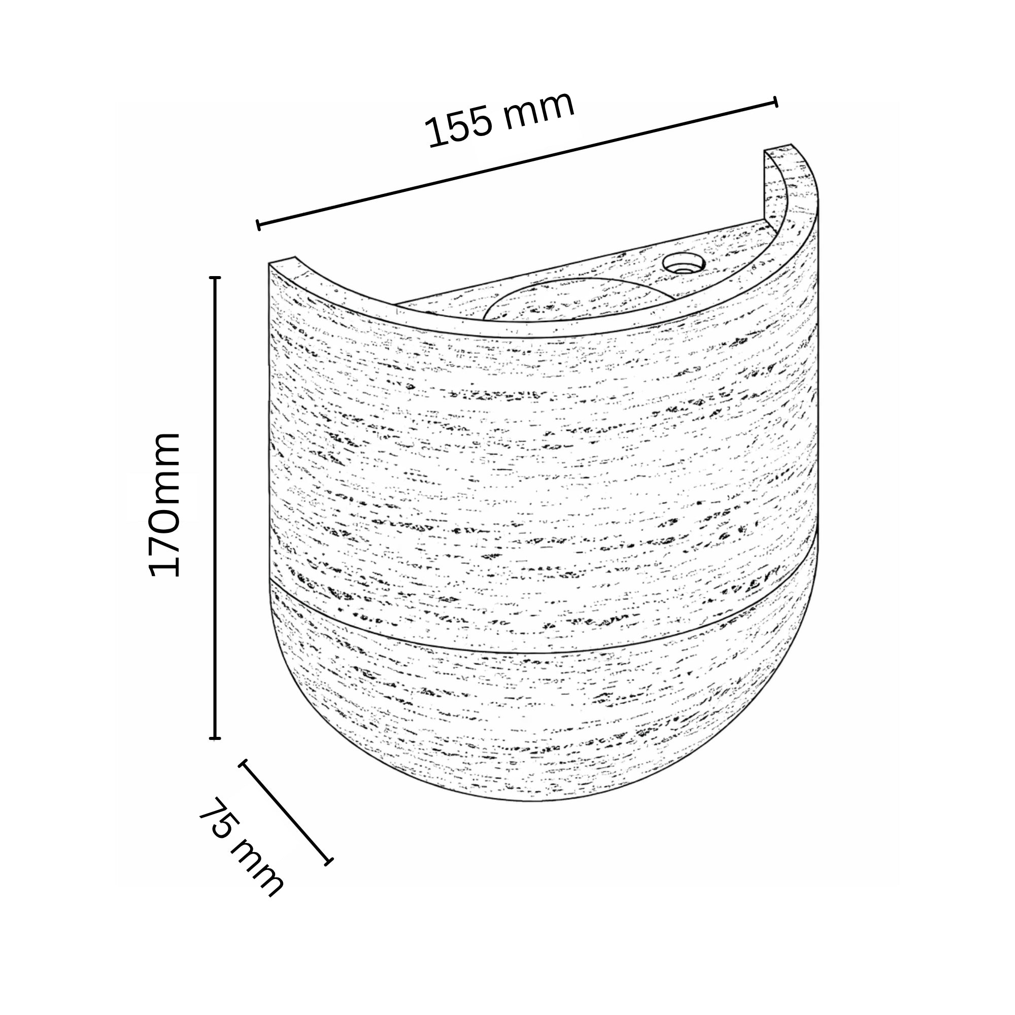 Wisp Travertine Curved Up or Down Wall Light in Natural
