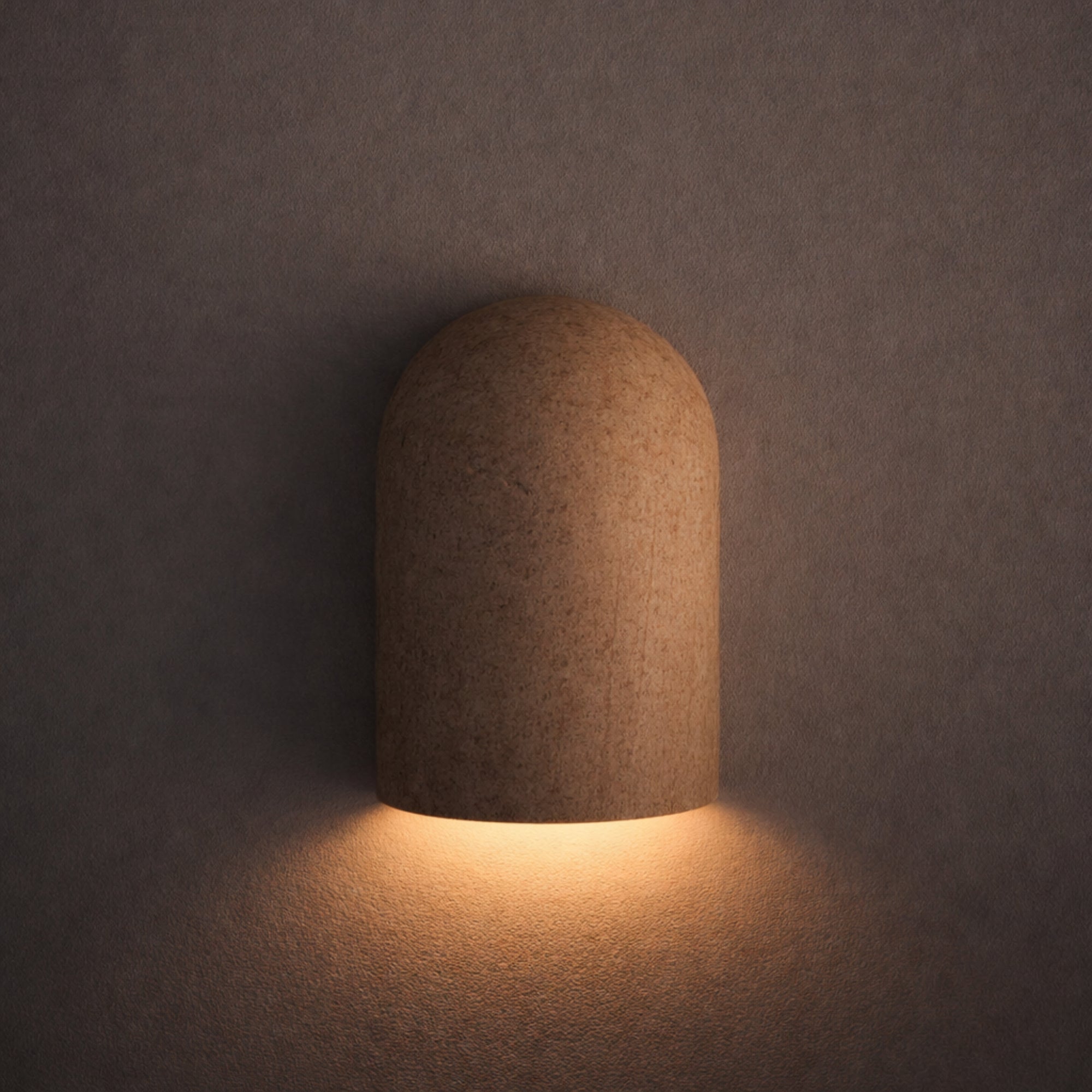 Wisp Travertine Curved Up or Down Wall Light in Natural
