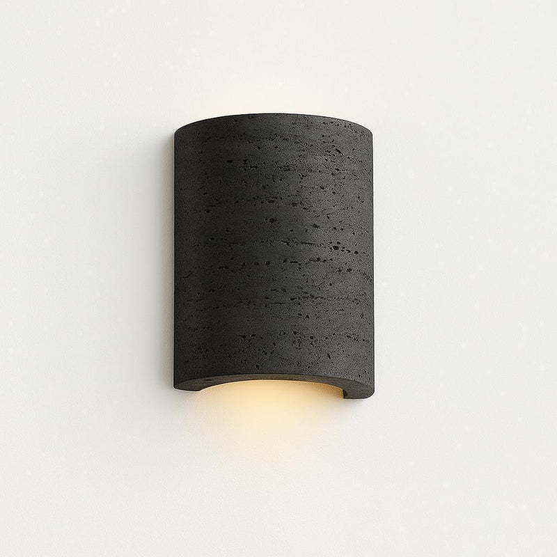 Wisp Travertine Up/Down Wall Light in Black Stone