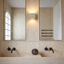 Wisp Travertine Cube Up/Down Wall Light Natural