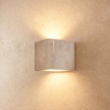 Wisp Travertine Cube Up/Down Wall Light Natural