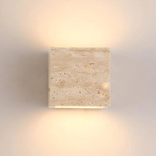 Wisp Travertine Cube Up/Down Wall Light Natural