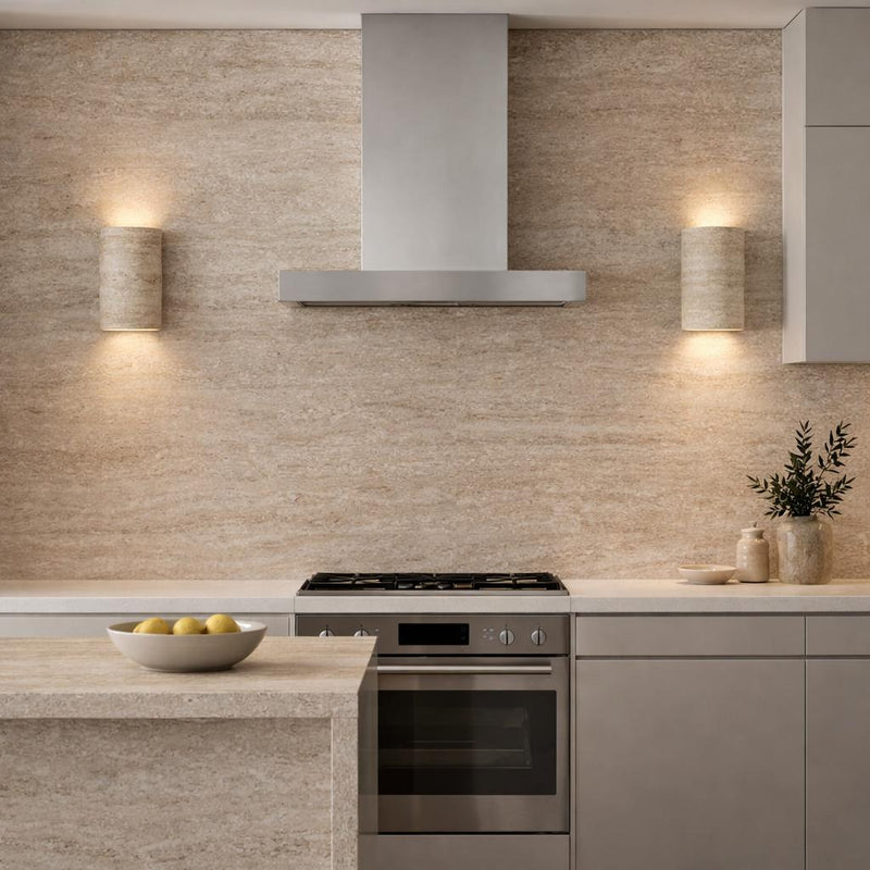 Wisp Travertine Up/Down Wall Light in Natural Stone