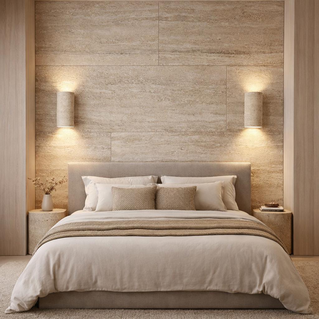 Wisp Travertine Up/Down Wall Light in Natural Stone