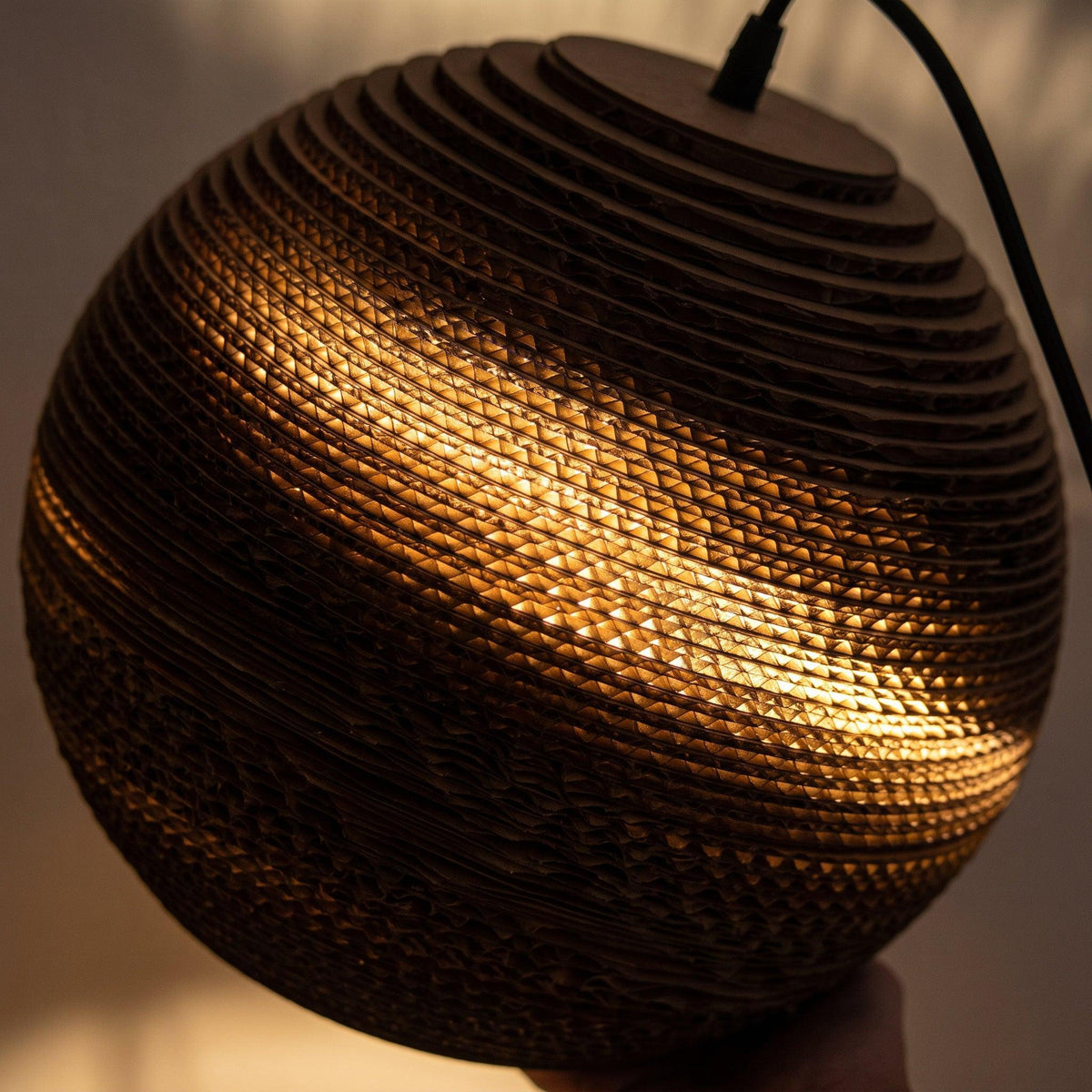 Zanora Round Recycled Cardboard Pendant Light