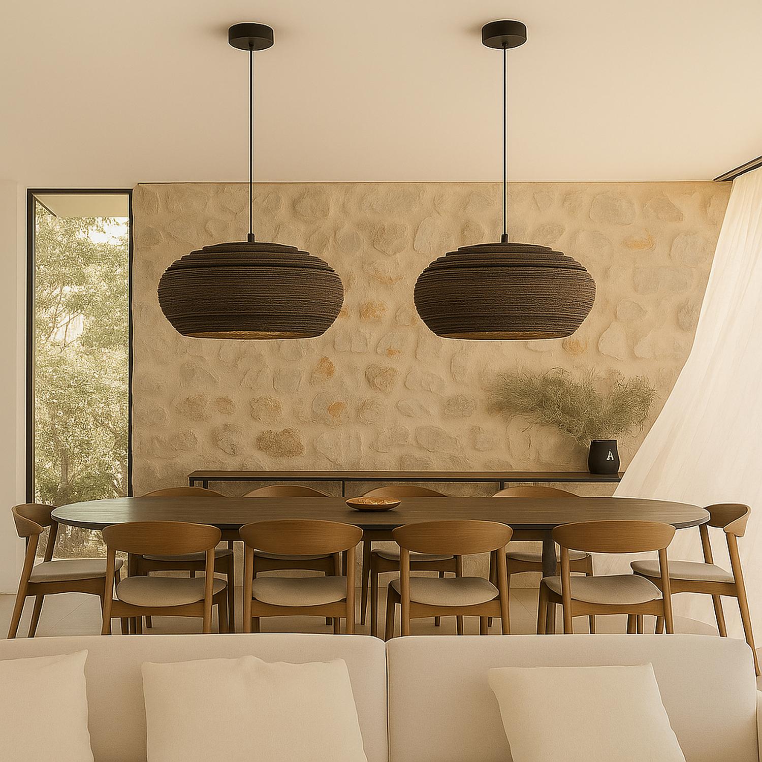 Zanora Recycled Cardboard Pendant Light Oval at ORE Lighting, Australia