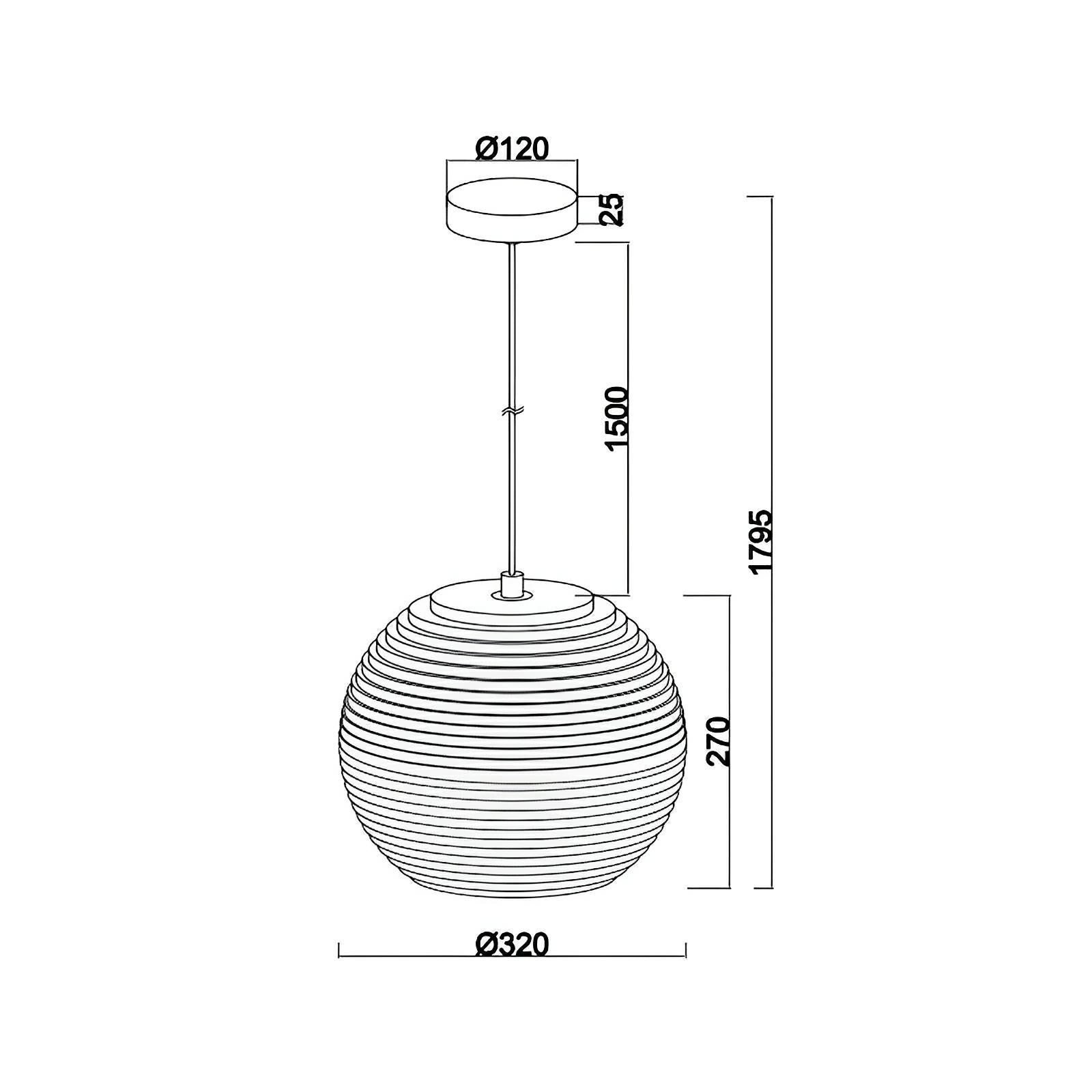 Zanora Recycled Cardboard Pendant Light Round