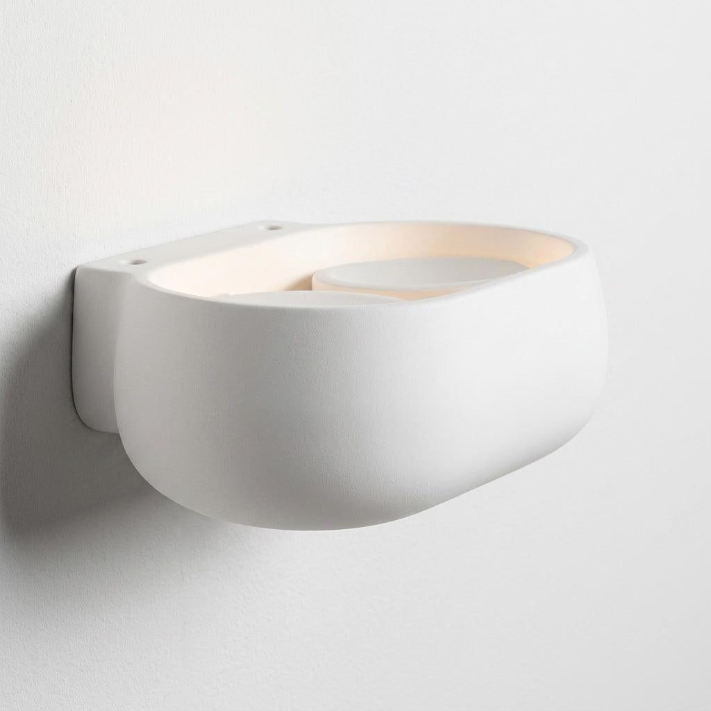 Zen White Plaster Double Wall Light 20w CCT Dimmable