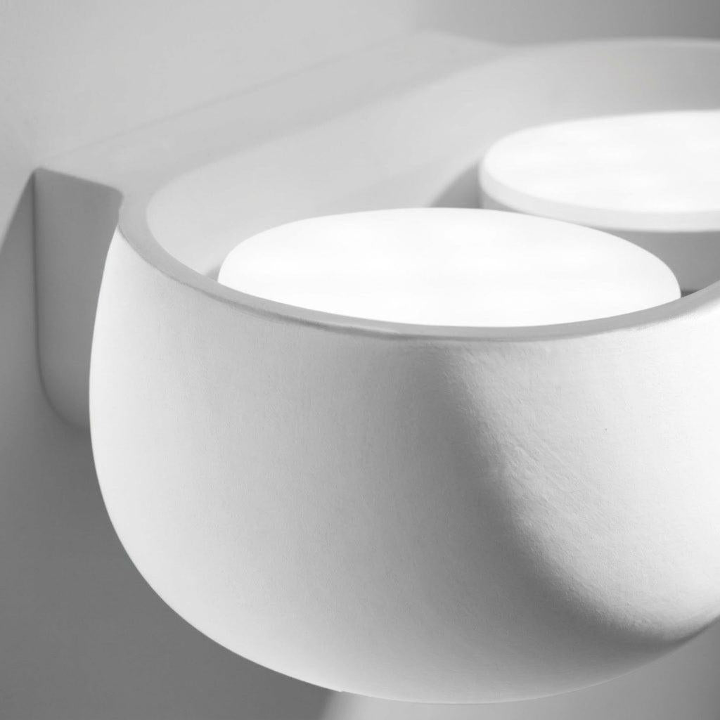 Zen White Plaster Double Wall Light 20w CCT Dimmable