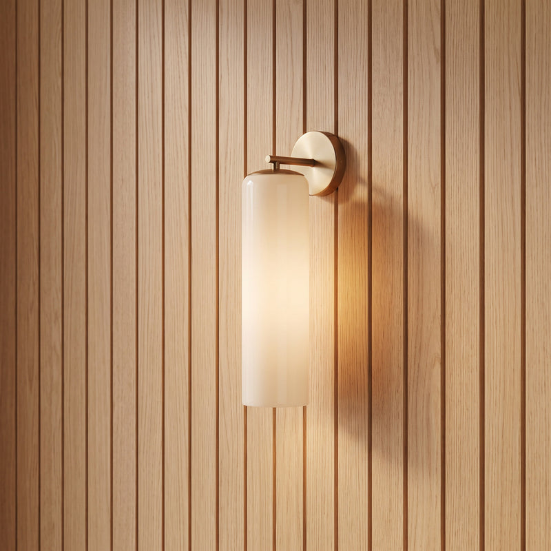 Siena Opal Glass Wall Light in Brass