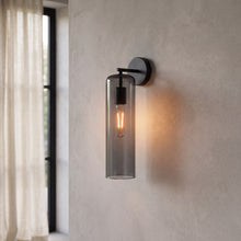 Siena Smoke Glass Wall Light in Black