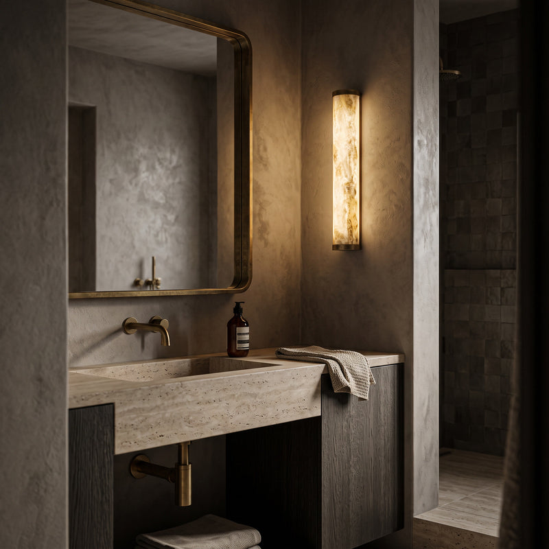 Alba Kari Ice Jade Indoor Wall Light Brass