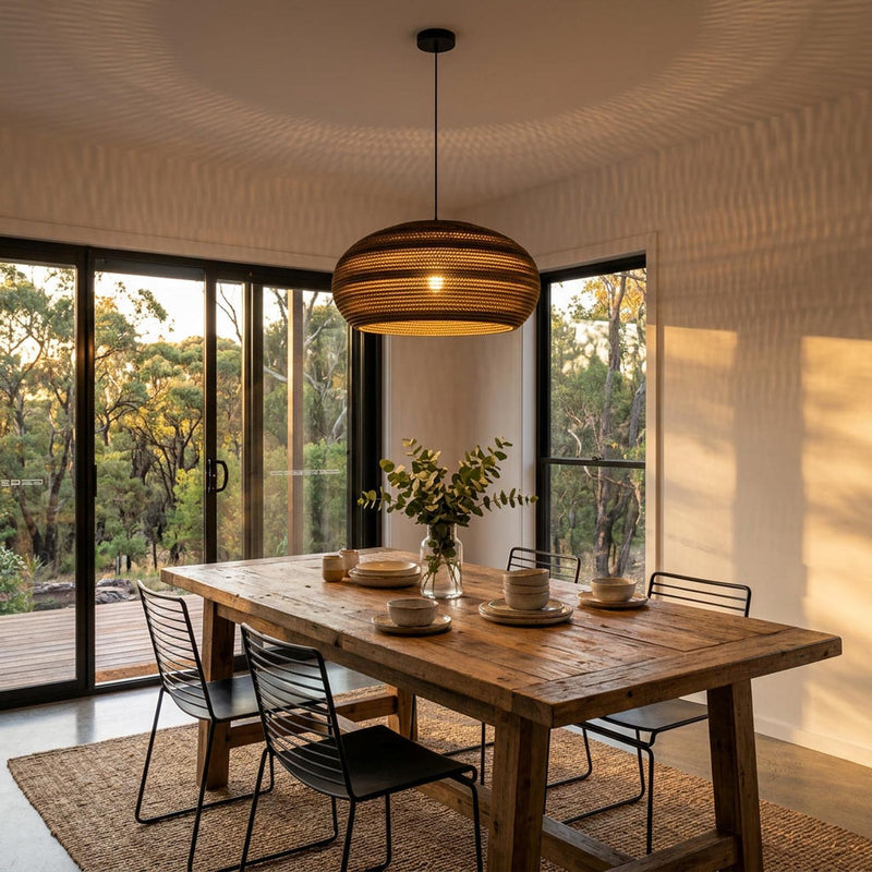 Zanora Oval Recycled Cardboard Pendant Light
